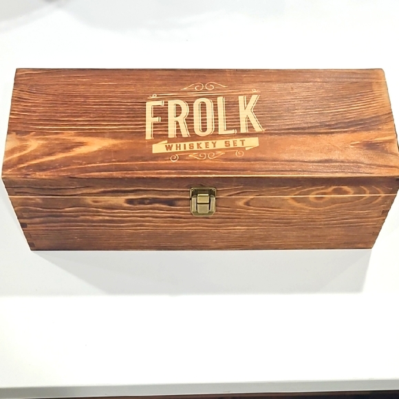 Frolk Whiskey Set Wooden Box W Bullets - Picture 1 of 4